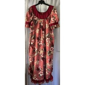T&L Muumuu Factory Hawaii Floral Ruffle Women’s Large Dress
